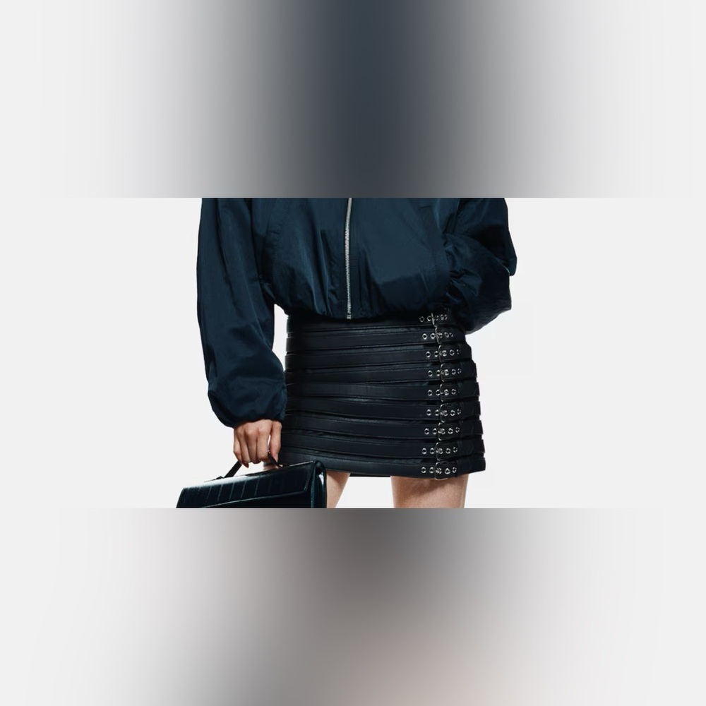 Hm belted detail mini skirt XL